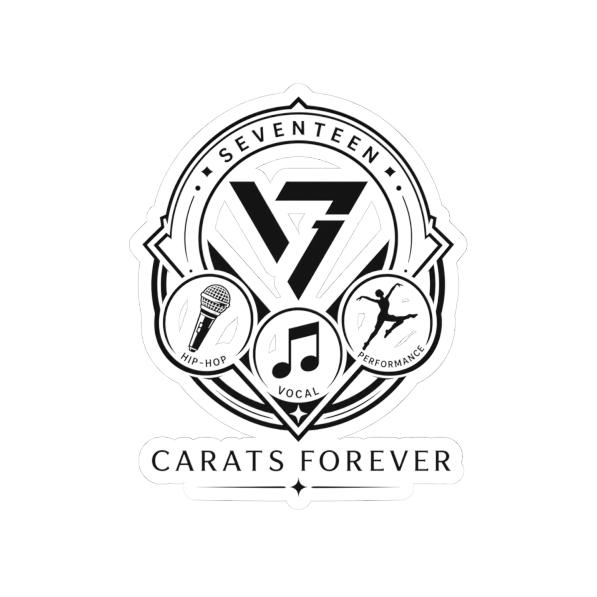 Seventeen " and " Sticker - alternate angle 2, merchandise